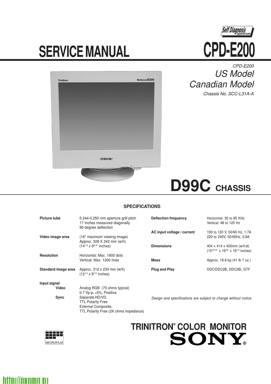 sony trinitron multiscan e200