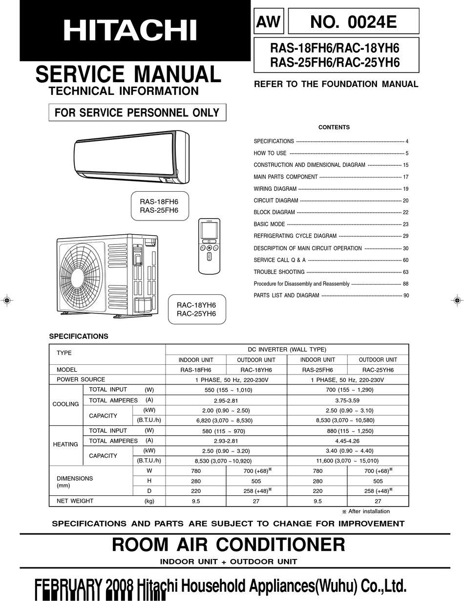 User manual Hitachi RZ-ZH18 (English - 12 pages)