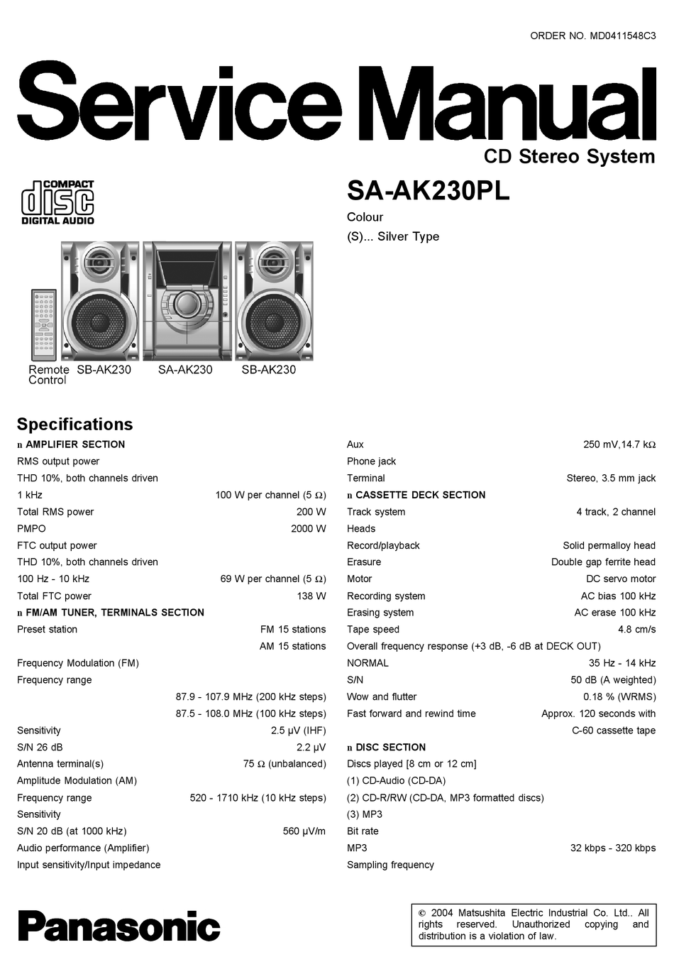 Схема panasonic sa ak45