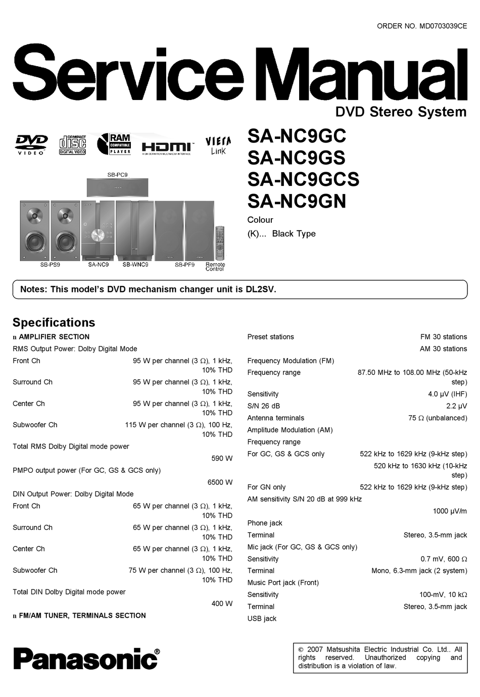 Panasonic sa nc9 подключение к телевизору