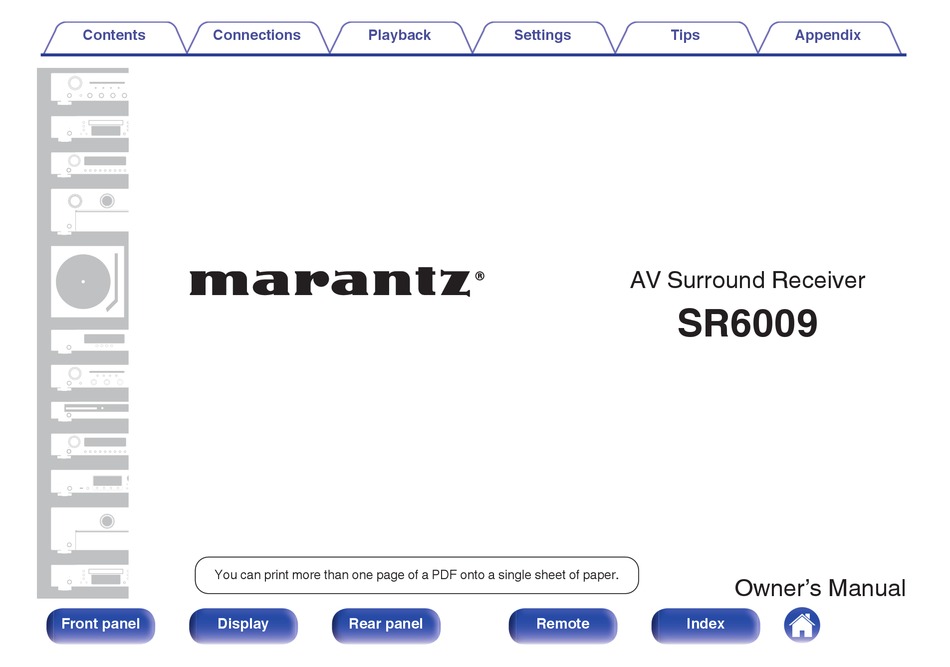 MARANTZ SR6009 OWNER'S MANUAL Pdf Download | ManualsLib