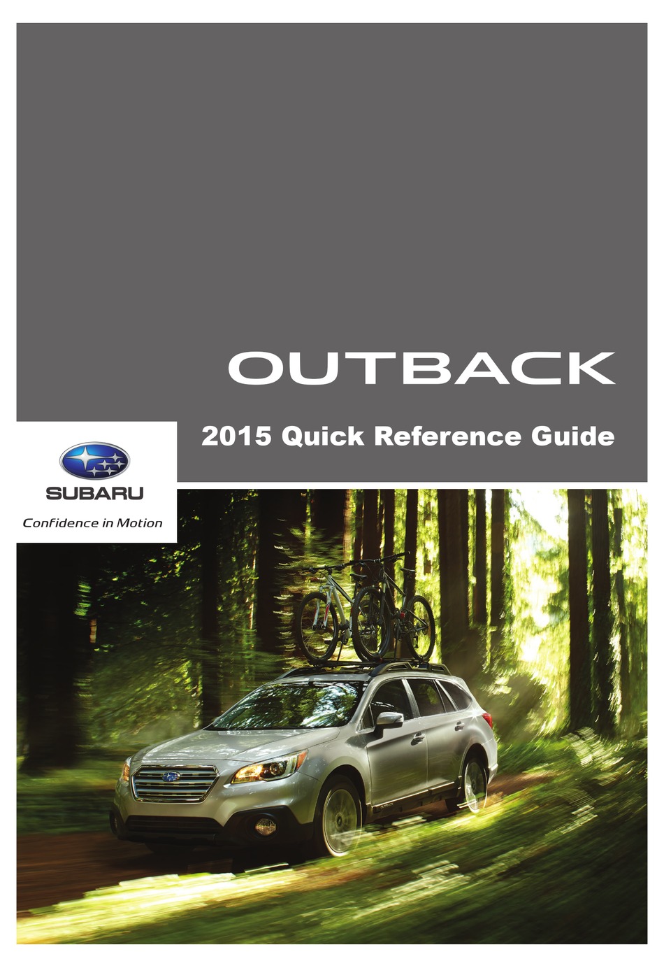 Subaru 2015 Outback Quick Reference Manual Pdf Download Manualslib
