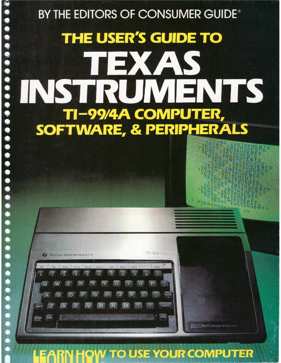 New TI-99/4A TI99 COMPUTE First Book of TI GAMES Programs Manual 