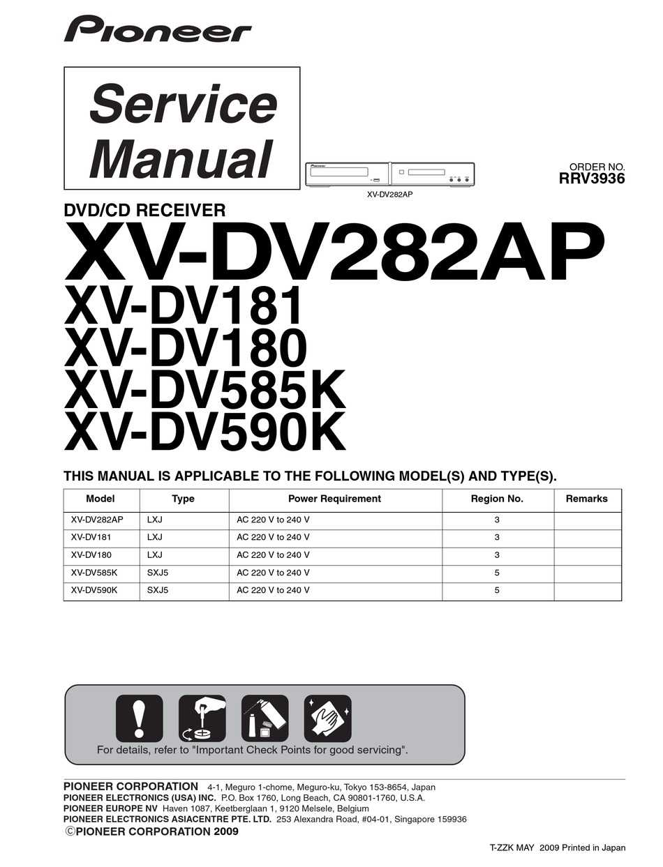 Pioneer Xv Dv2ap Service Manual Pdf Download Manualslib