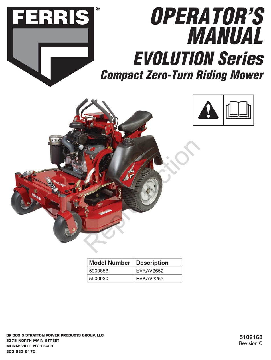 Ferris Evolution Series Operator S Manual Pdf Download Manualslib