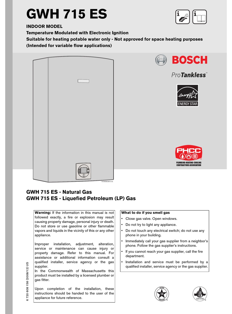 Bosch Gwh 715 Es User Manual Pdf Download Manualslib