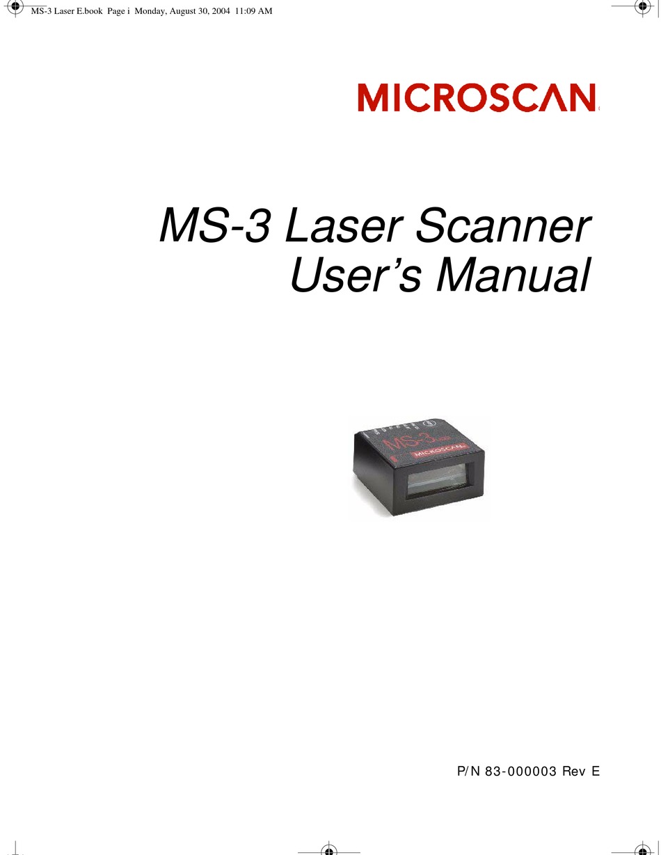 MS-3 MICROSCAN LASER SCANNER ref123 