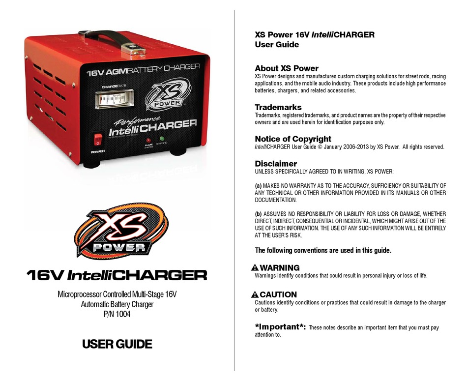 xs 16 volt battery charger