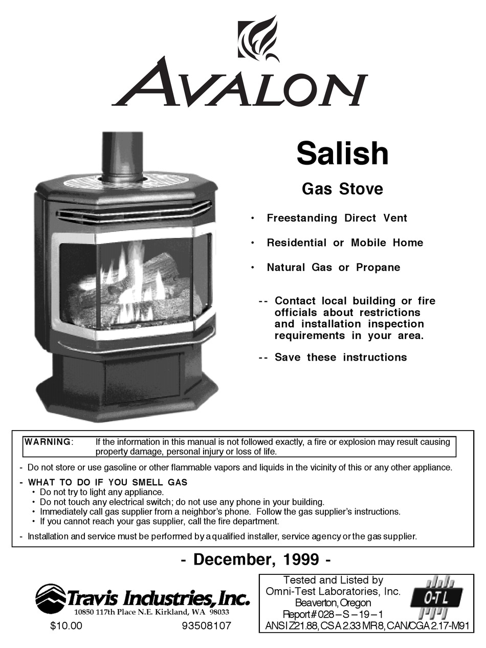AVALON SALISH INSTRUCTION MANUAL Pdf Download ManualsLib