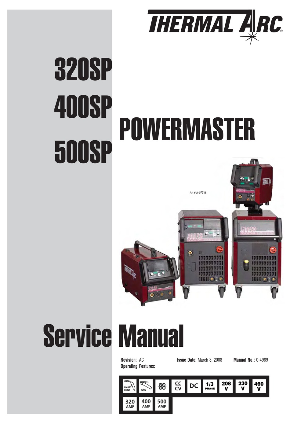 THERMAL ARC POWERMASTER 320SP SERVICE MANUAL Pdf Download | ManualsLib