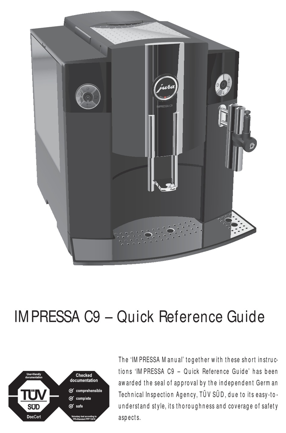 JURA IMPRESSA C9 QUICK REFERENCE QUIDE Pdf Download ManualsLib