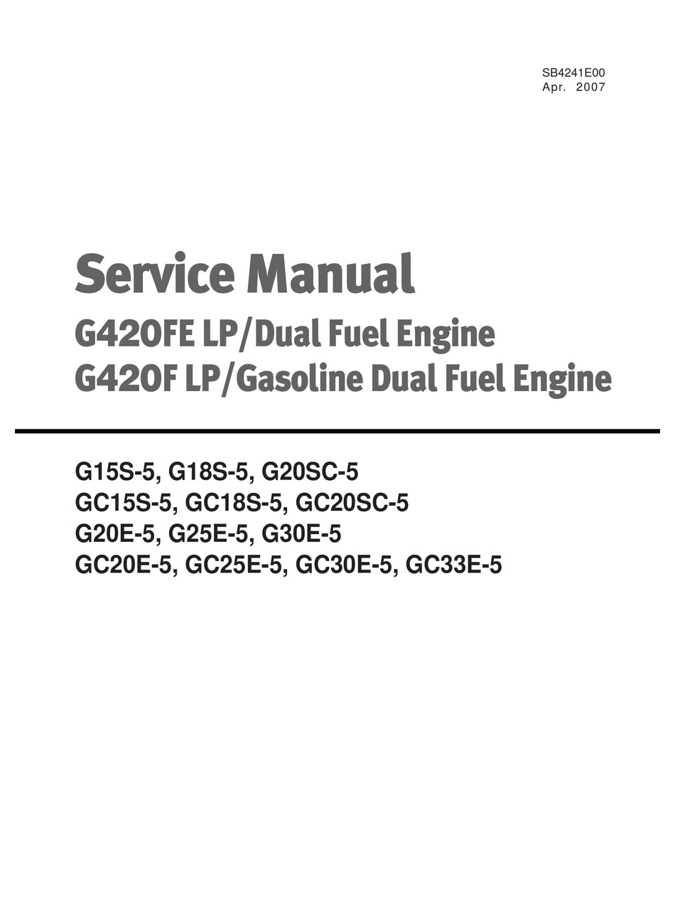 DOOSAN G420F SERVICE MANUAL Pdf Download | ManualsLib