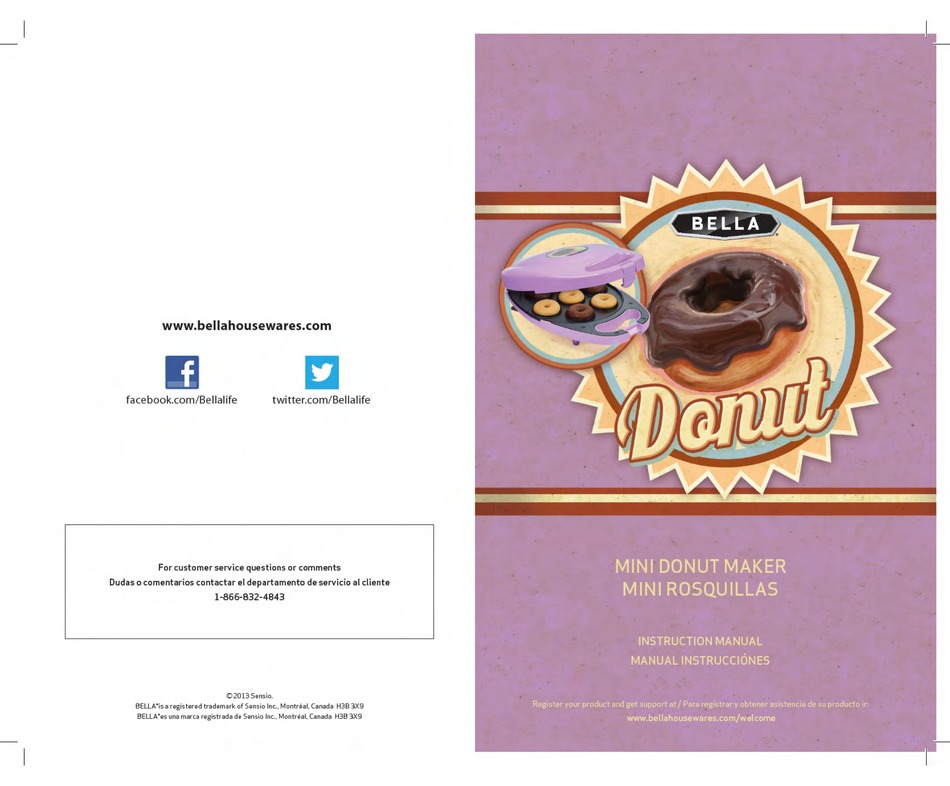 BELLA MINI DONUT MAKER INSTRUCTION MANUAL Pdf Download ManualsLib