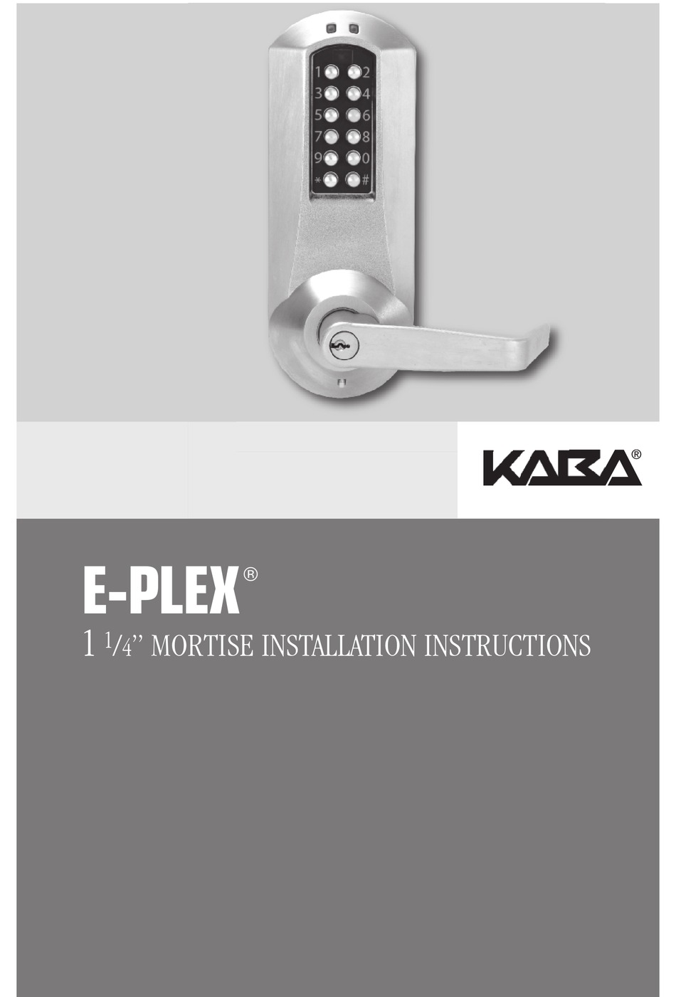 Kaba E Plex Installation Instructions Manual Pdf Download Manualslib
