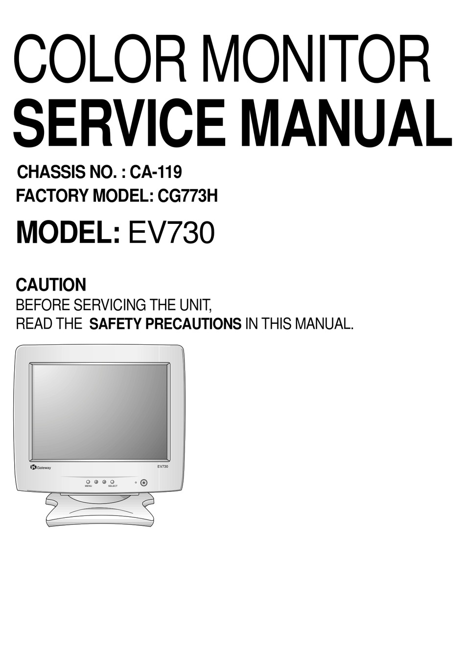 GATEWAY EV730 SERVICE MANUAL Pdf Download | ManualsLib