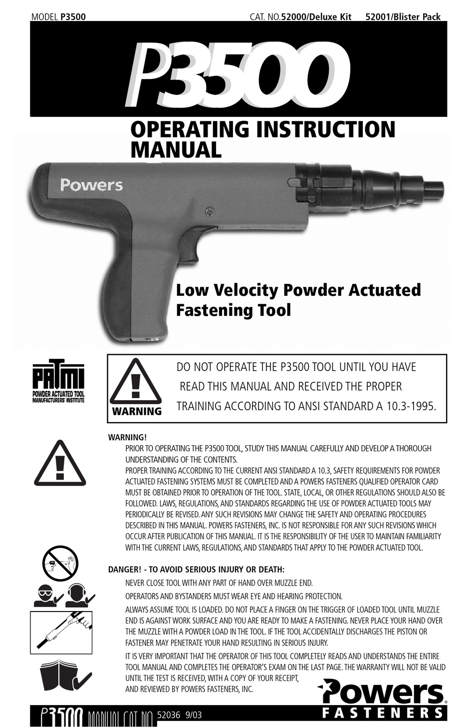 POWERS P3500 OPERATING INSTRUCTIONS MANUAL Pdf Download ManualsLib