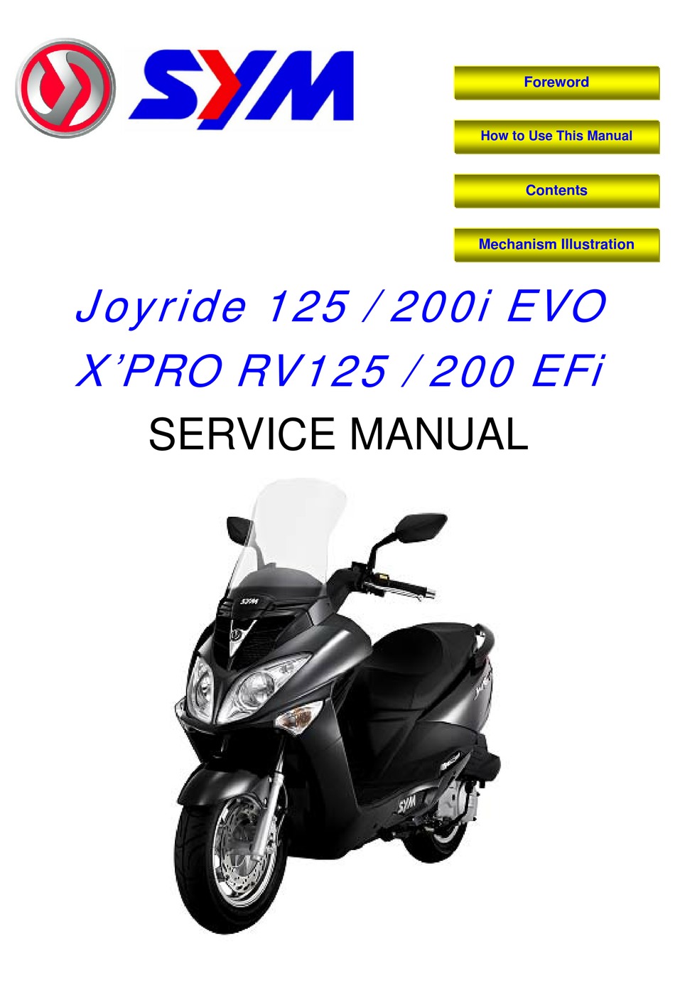 SYM JOYRIDE 125 SERVICE MANUAL Pdf Download ManualsLib