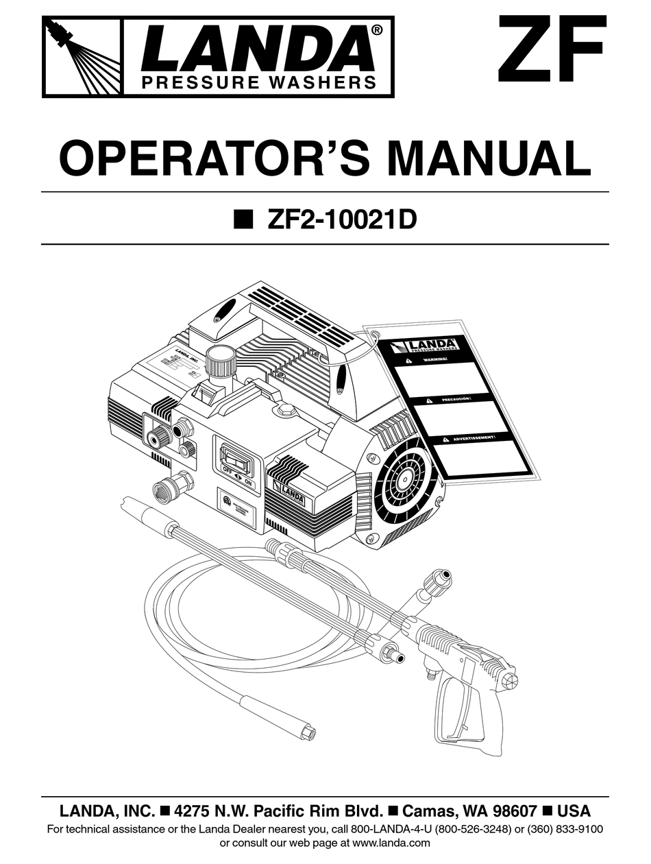 Landa Zf2 10021d Operator S Manual Pdf