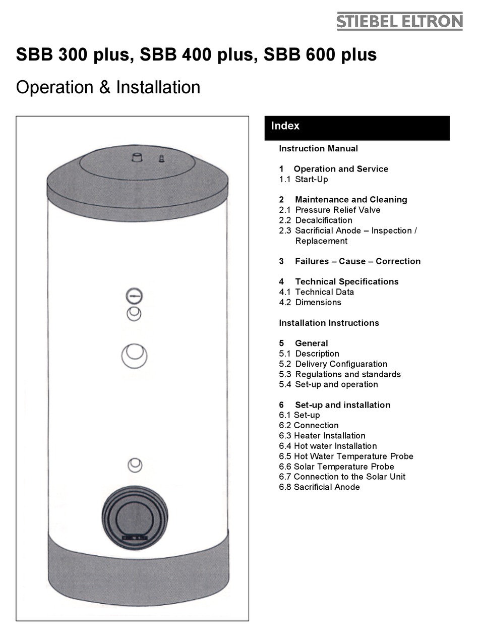STIEBEL ELTRON SBB 300 PLUS OPERATION 