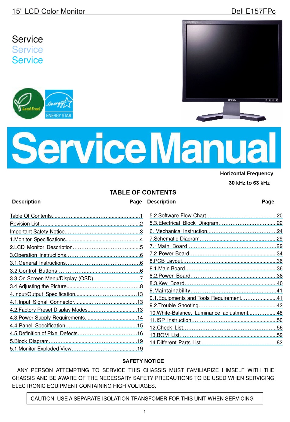 Dell E157fpc Service Manual Pdf Download Manualslib
