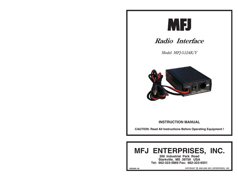 MFJ -5124K INSTRUCTION MANUAL Pdf Download | ManualsLib