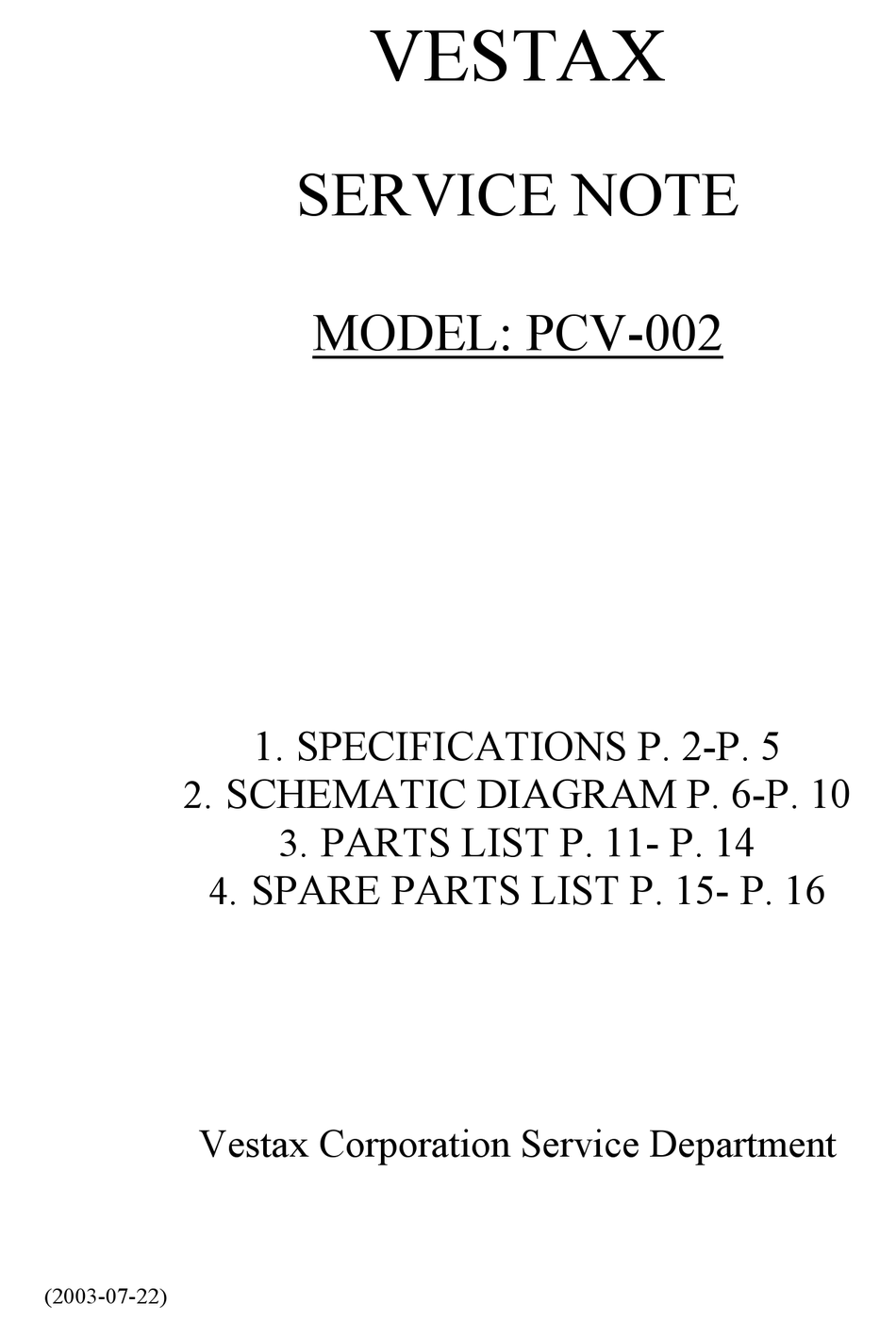 Vestax Pcv 002 Service Note Pdf Download Manualslib