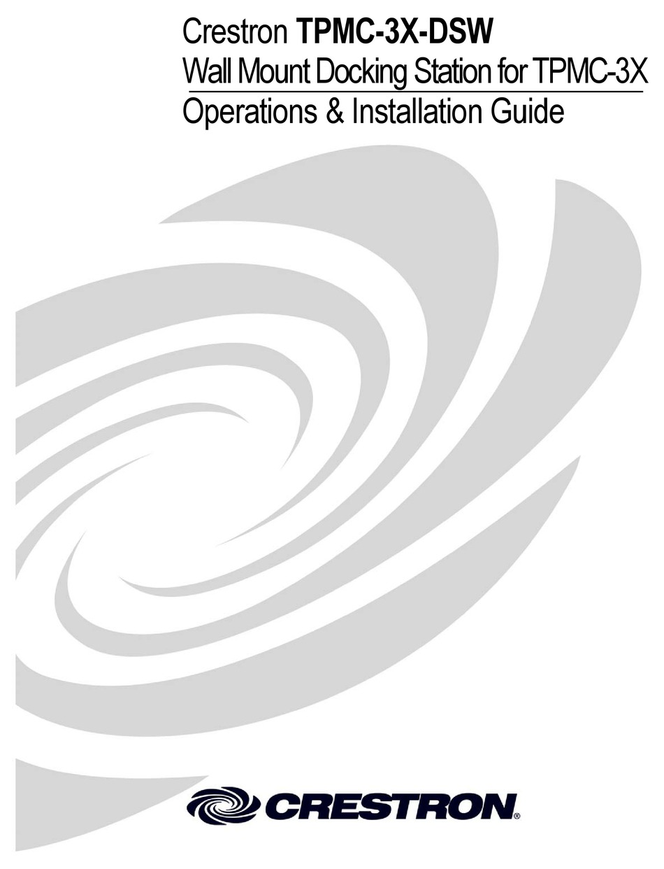 CRESTRON TPMC-3X-DSW OPERATIONS & INSTALLATION MANUAL Pdf Download ...