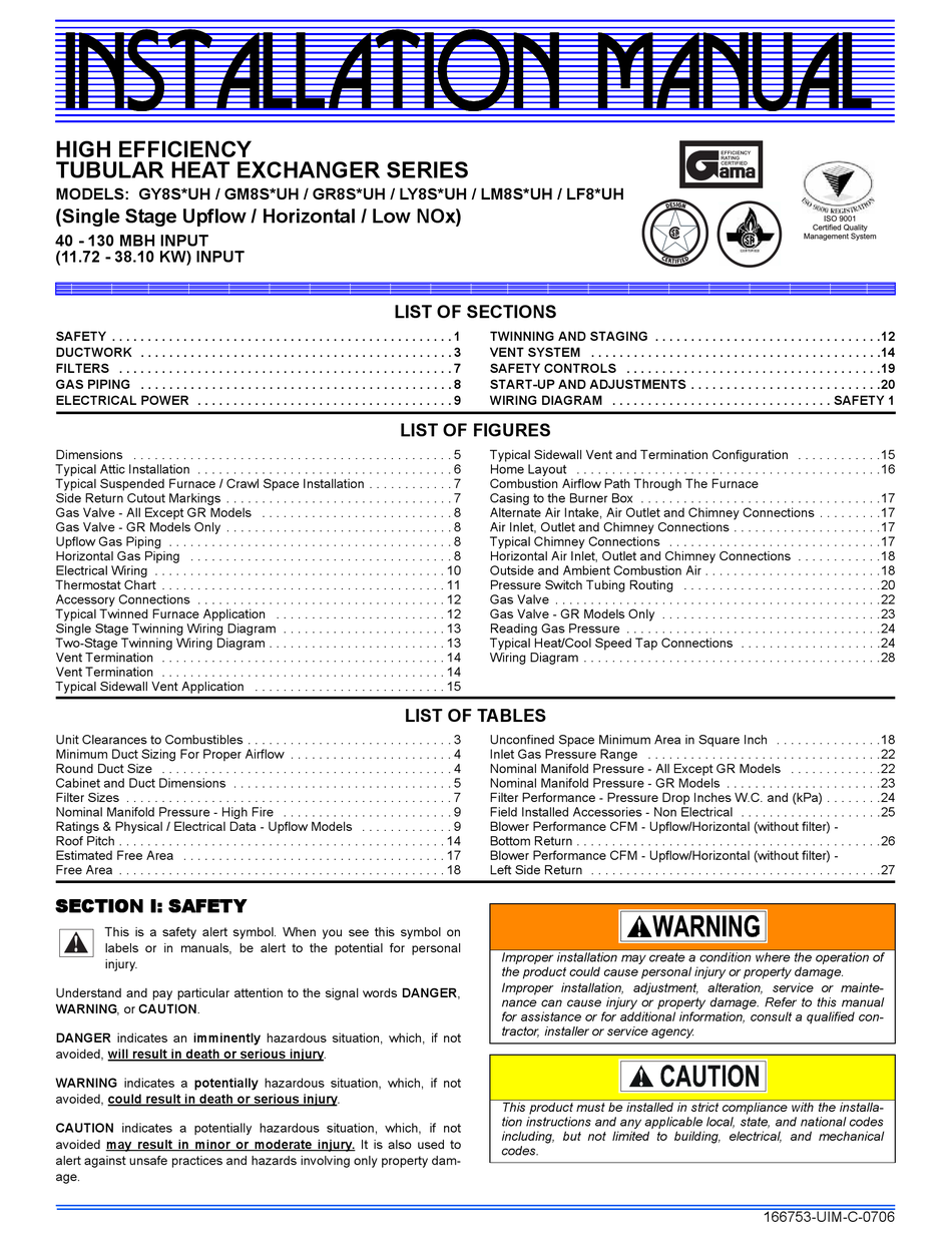 UNITARY PRODUCTS GROUP GY8S*UH INSTALLATION MANUAL Pdf Download