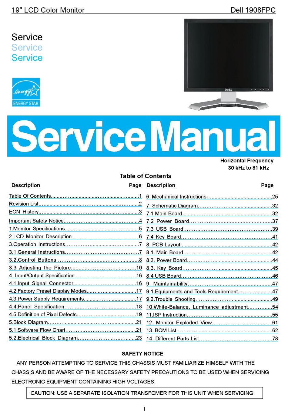 Dell 1908fpc Service Manual Pdf Download Manualslib