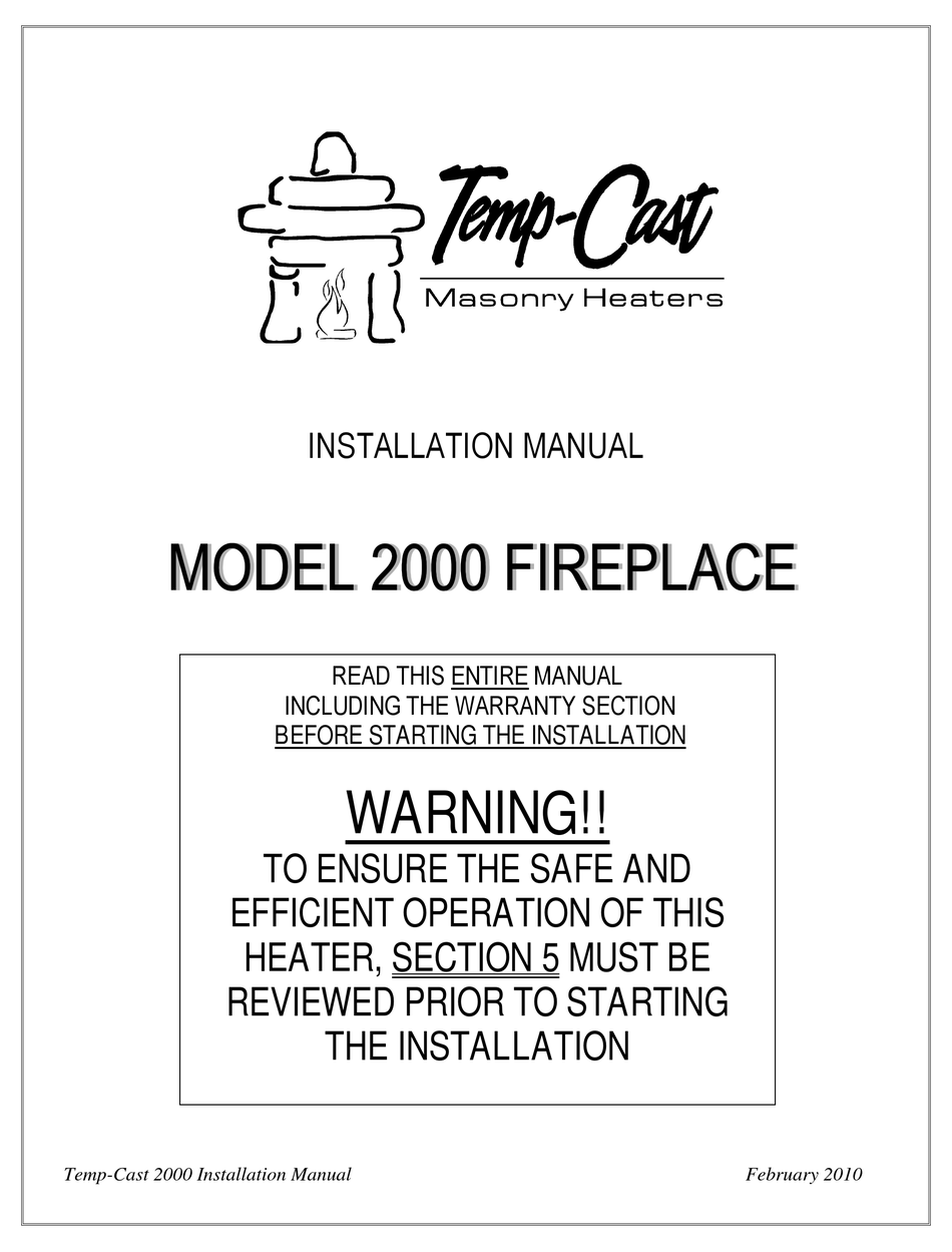 TEMP-CAST 2000 INSTALLATION MANUAL Pdf Download | ManualsLib