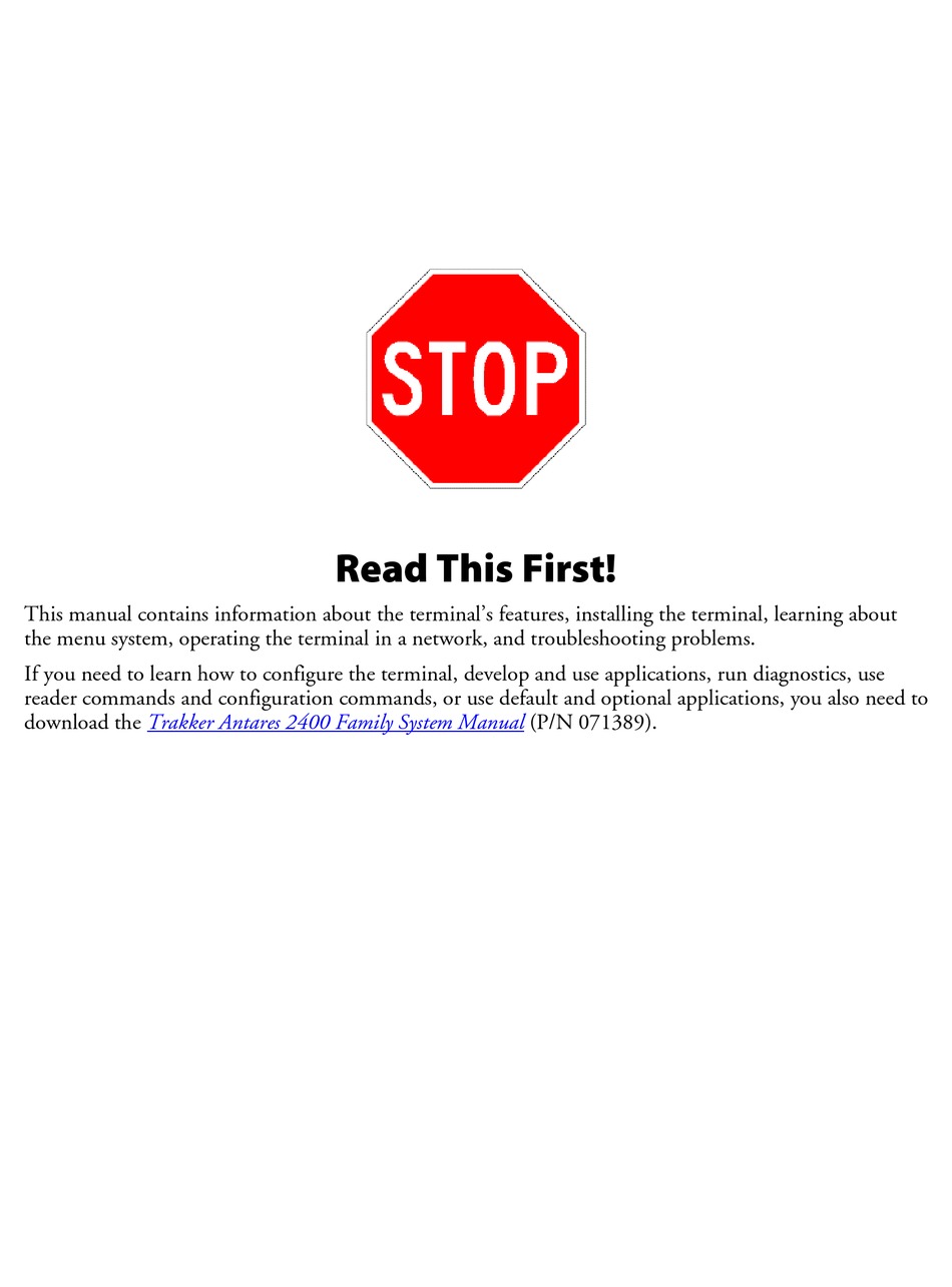 INTERMEC TRAKKER ANTARES 243X USER MANUAL Pdf Download | ManualsLib