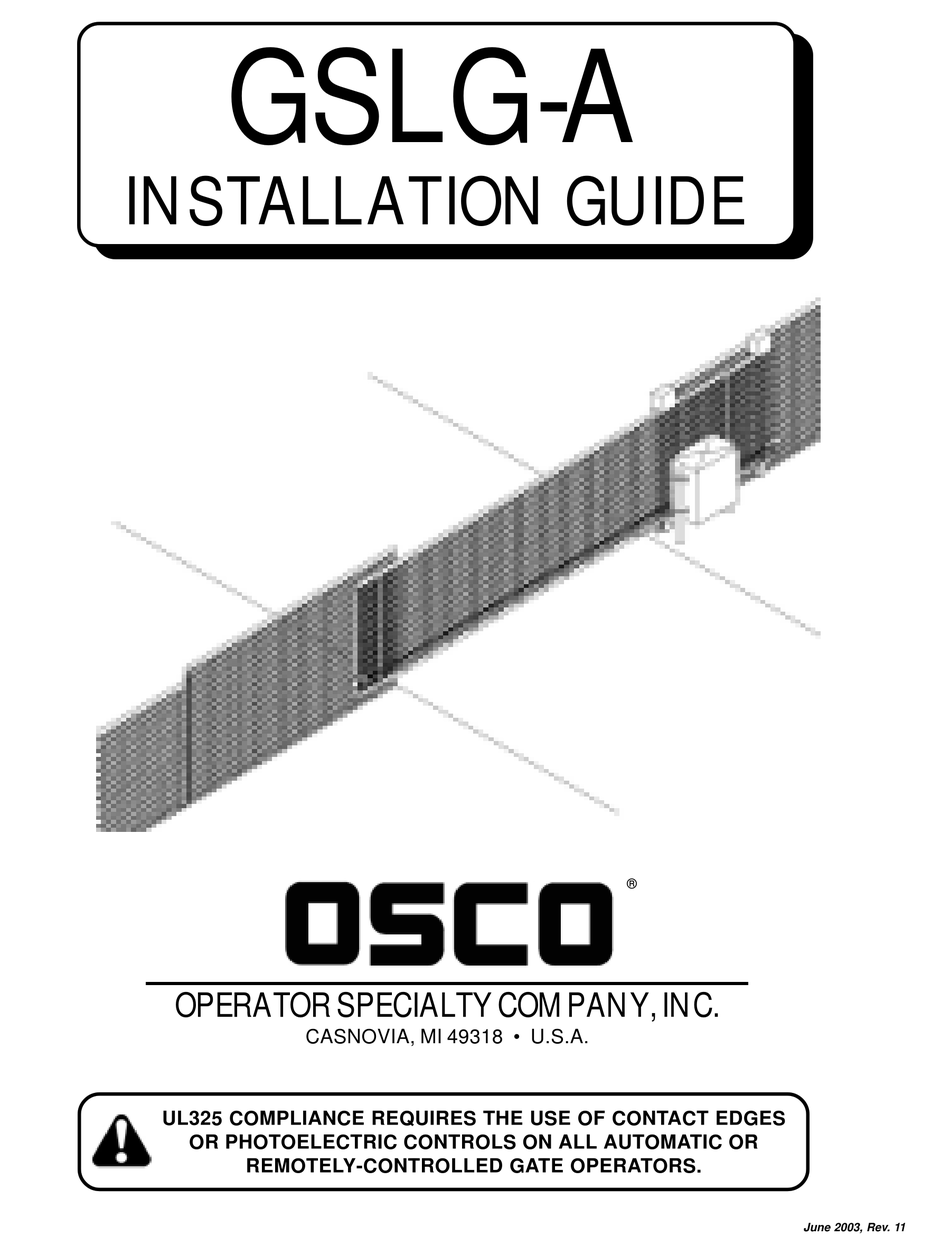 OSCO GSLGA INSTALLATION MANUAL Pdf Download ManualsLib