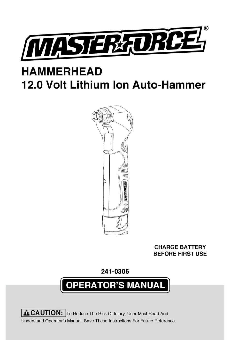 MASTERFORCE HAMMERHEAD OPERATOR'S MANUAL Pdf Download ManualsLib