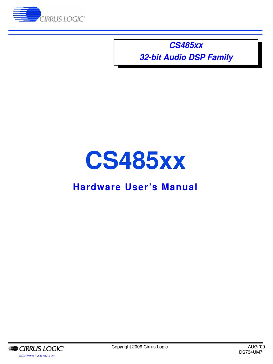 CIRRUS LOGIC CS485 SERIES USER MANUAL Pdf Download ManualsLib