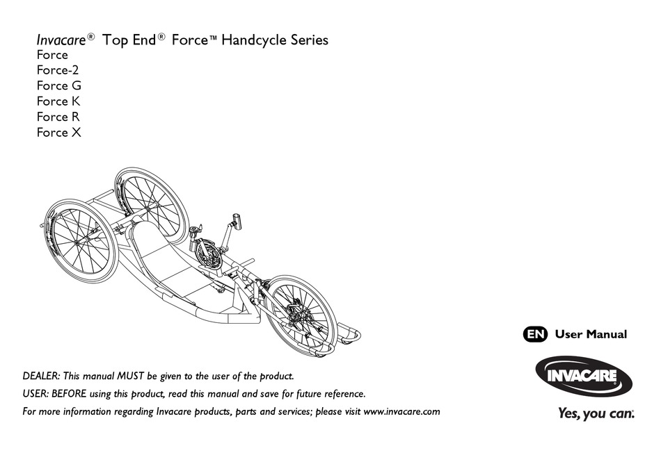 Invacare Top End Force Handcycle Series User Manual Pdf Download Manualslib