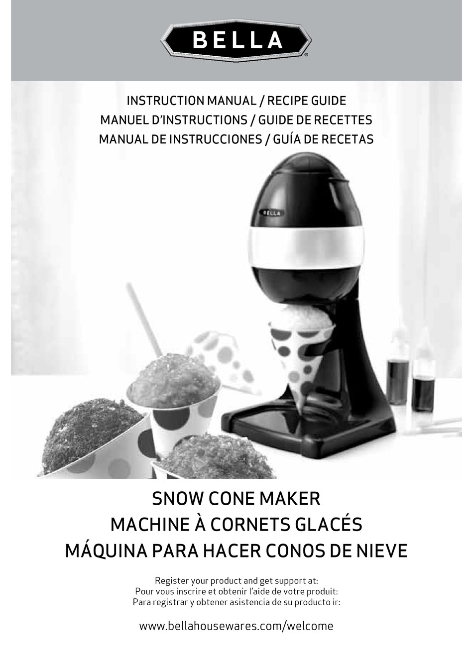 BELLA SNOW CONE MAKER INSTRUCTION MANUAL Pdf Download ManualsLib