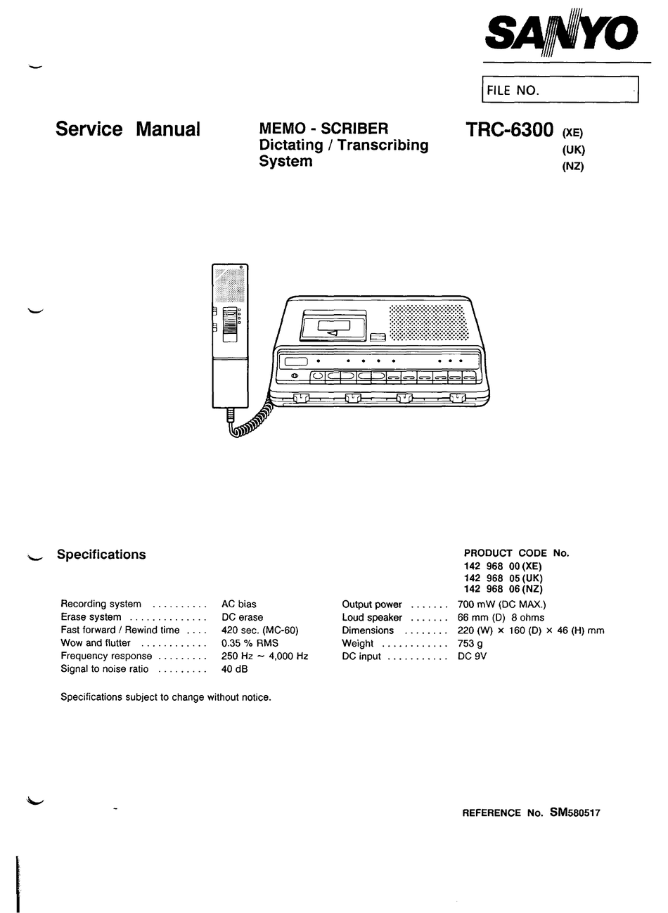 Tape Deck Adjustments - Sanyo TRC-6300 Service Manual [Page 3