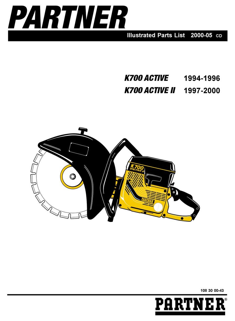 PARTNER K700 ACTIVE II ILLUSTRATED PARTS LIST Pdf Download | ManualsLib