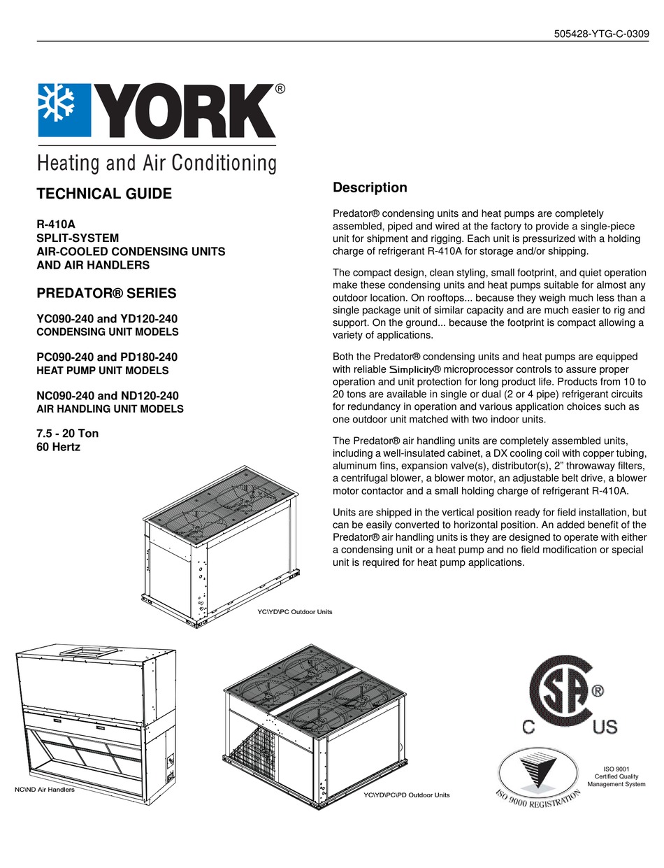 York R 410a Technical Manual Pdf