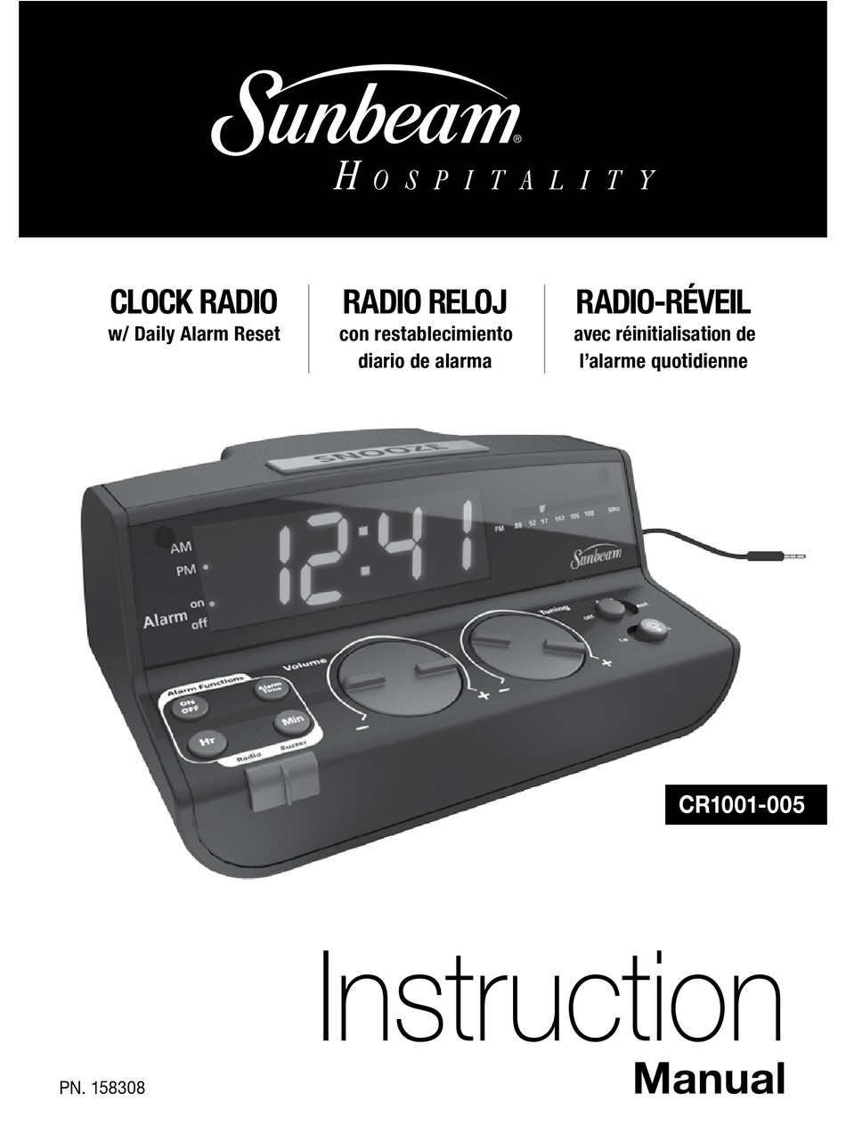 SUNBEAM CR1001005 INSTRUCTION MANUAL Pdf Download ManualsLib