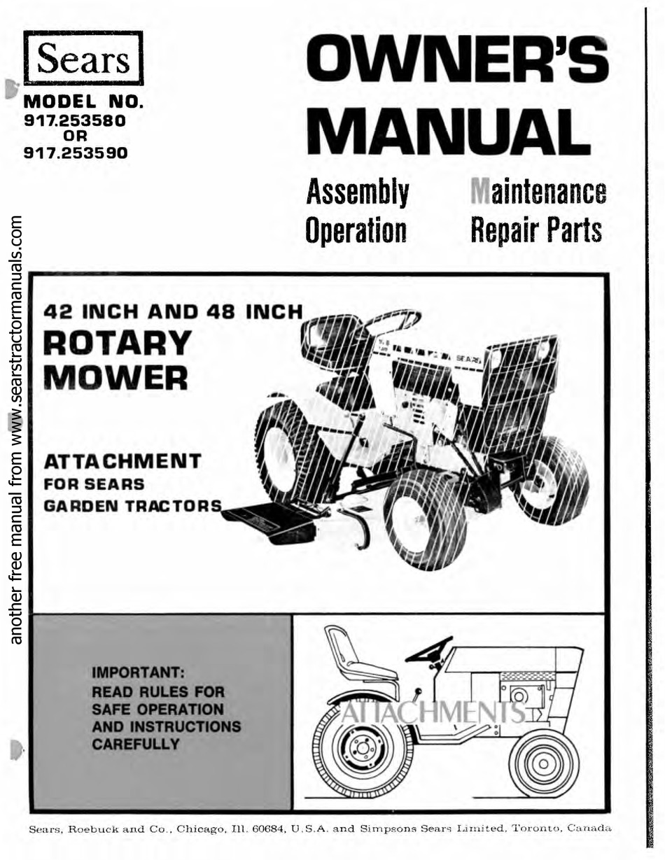 SEARS 917.253580 OWNER'S MANUAL Pdf Download ManualsLib