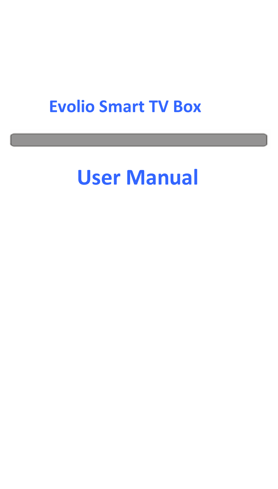 EVOLIO SMART TV BOX USER MANUAL Pdf Download | ManualsLib