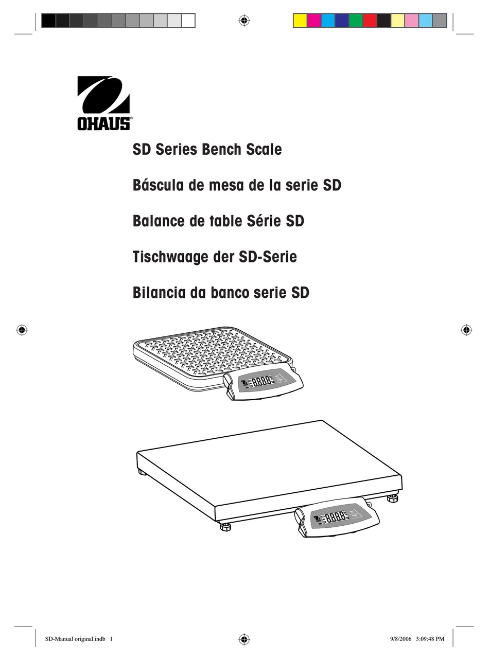 OHAUS SD SERIES INSTRUCTION MANUAL Pdf Download | ManualsLib