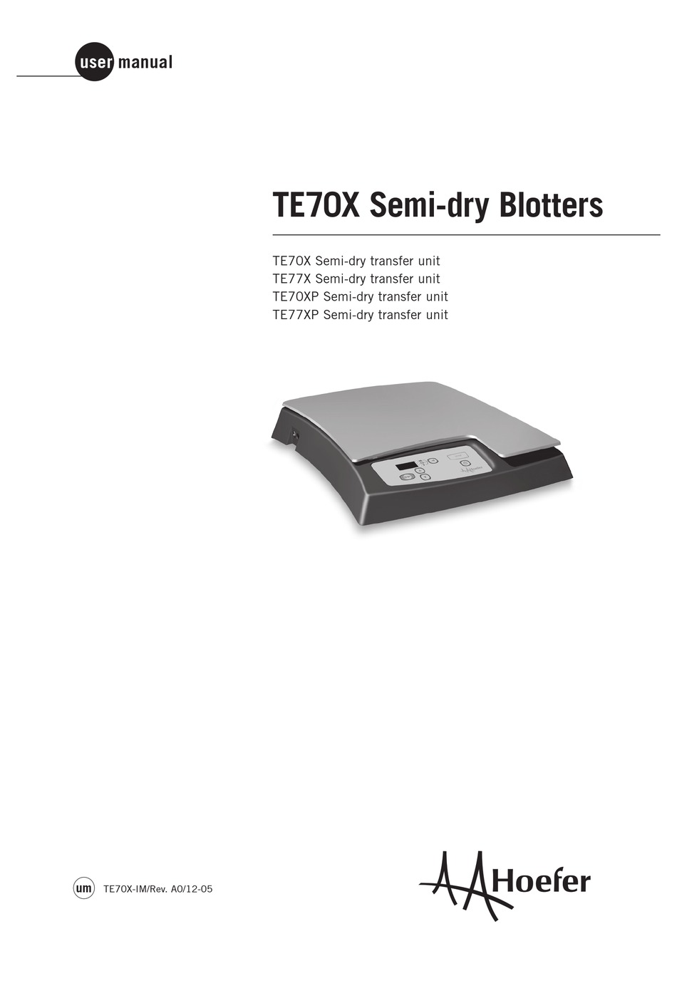 Hoefer Te70x User Manual Pdf Download Manualslib