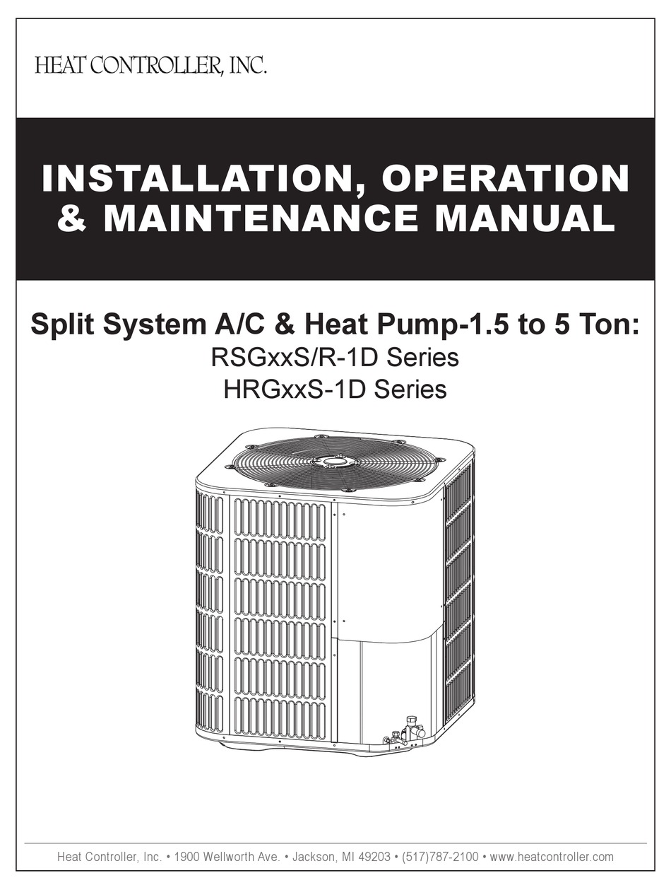 HEAT CONTROLLER RSGXXS1D SERIES INSTALLATION, OPERATION & MAINTENANCE