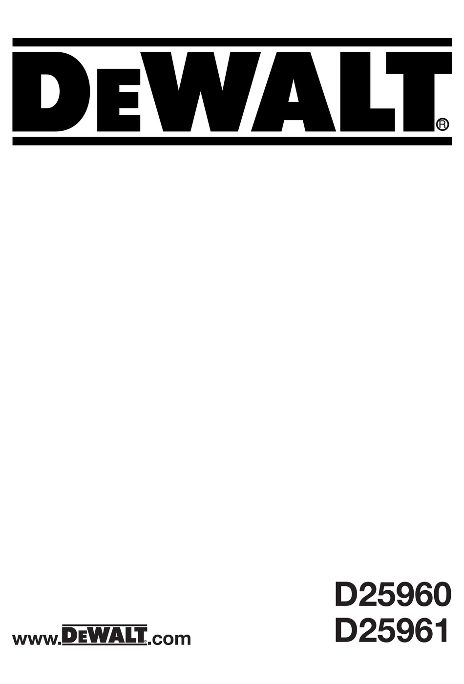 DEWALT D25960 MANUAL Pdf Download | ManualsLib