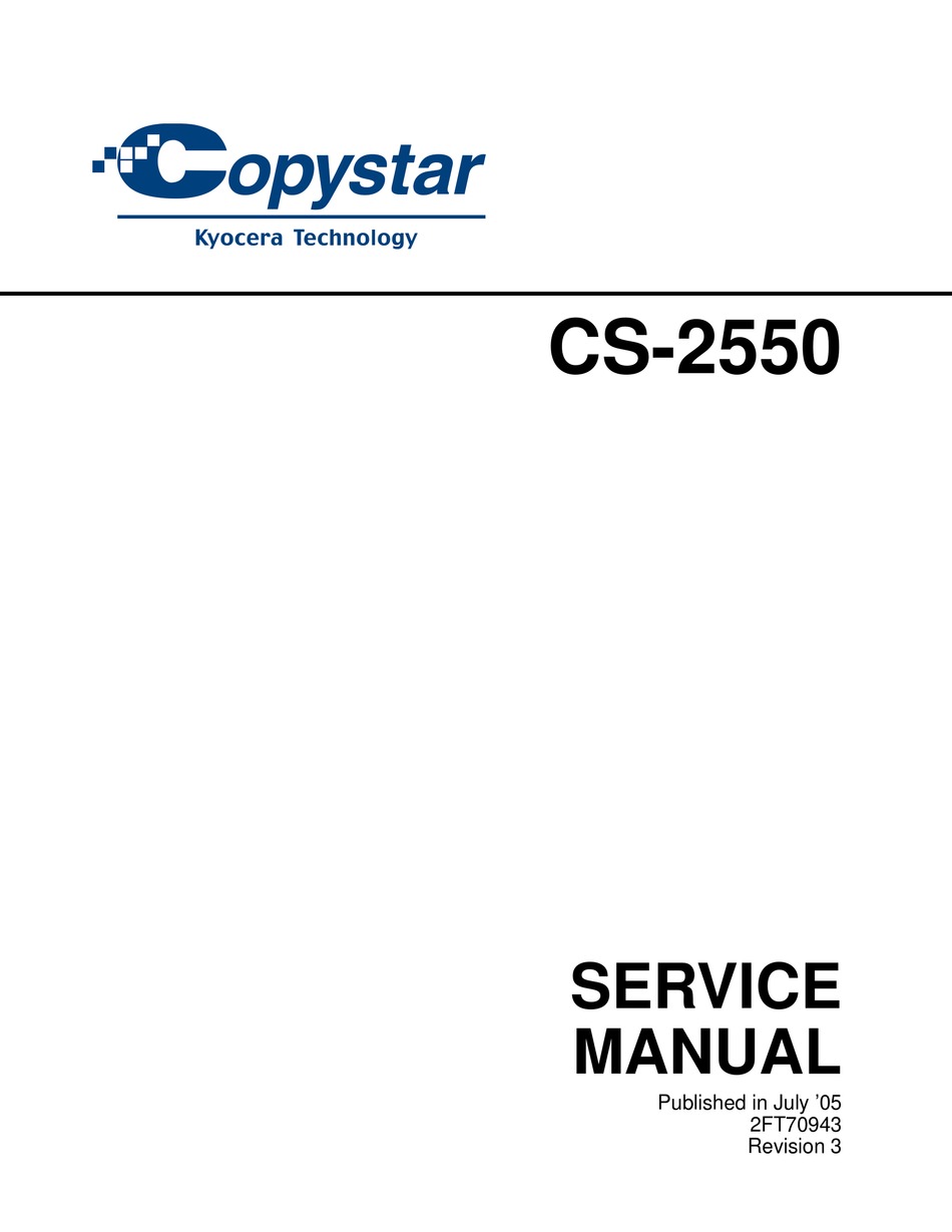 Copystar Cs 2550 Service Manual Pdf Download Manualslib