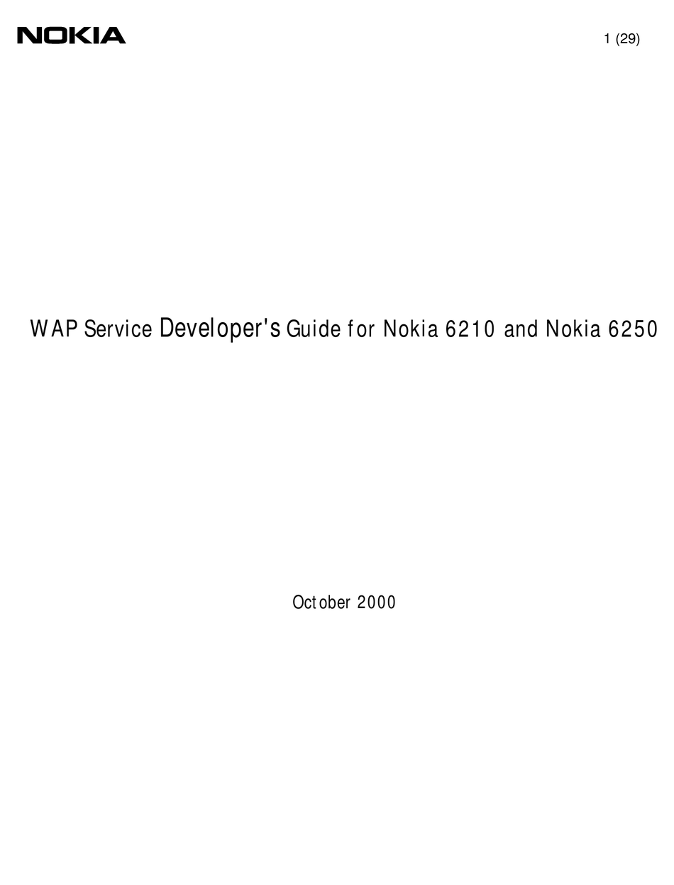 NOKIA 6210 DEVELOPER'S MANUAL Pdf Download | ManualsLib