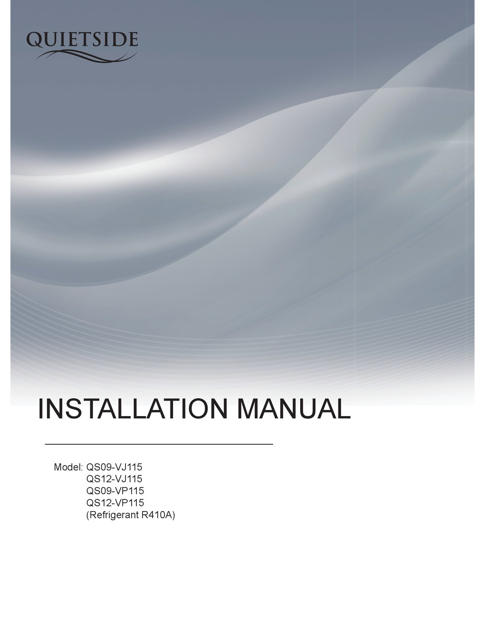 QUIETSIDE QS09VJ115 INSTALLATION MANUAL Pdf Download ManualsLib