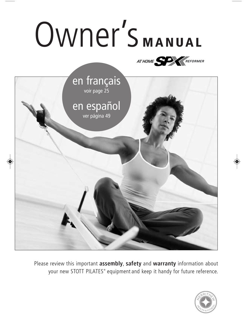 STOTT PILATES SPX REFORMER OWNER'S MANUAL Pdf Download ManualsLib